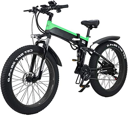 Folding Electric Mountain Bike : Electric Snow Bike, Folding Electric Mountain City Bike, LED Display Electric Bicycle Commute Ebike 500W 48V 10Ah Motor, 120Kg Max Load, Portable Easy to Store Lithium Battery Beach Cruiser for Adults