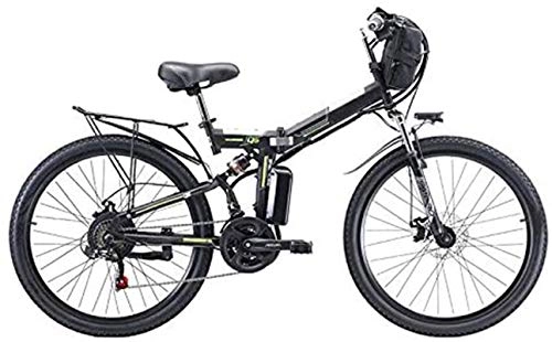 Folding Electric Mountain Bike : Electric Snow Bike, Power-assisted bicycle folding 26 inches high carbon steel 350 W / 500 W Motor straddling easy compact removable lithium battery 48V folding mountain electric bike Lithium Battery