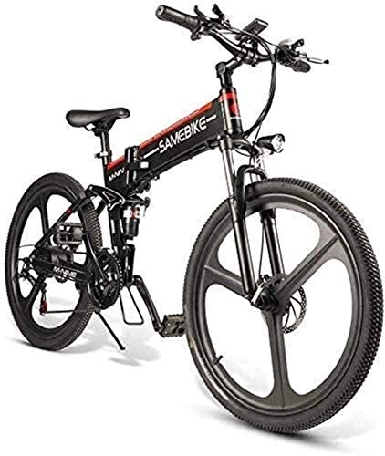Folding Electric Mountain Bike : Erik Xian Electric Bike Electric Mountain Bike 350W 26'' Electric Bicycle with Removable 48V 10AH Lithium-Ion Battery for Adults, 21 Speed Shifter for the jungle trails, the snow, the beach, the hi