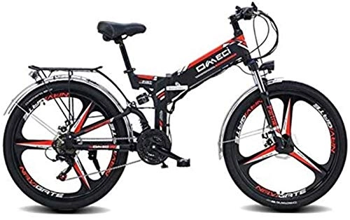 Folding Electric Mountain Bike : Fangfang Electric Bikes, 26" Folding Ebike, 300W Electric Mountain Bike for Adults 48V 10AH Lithium Ion Battery Pedal Assist E-MTB with 90KM Battery Life, GPS Positioning, 21-Speed, E-Bike (Color : B)