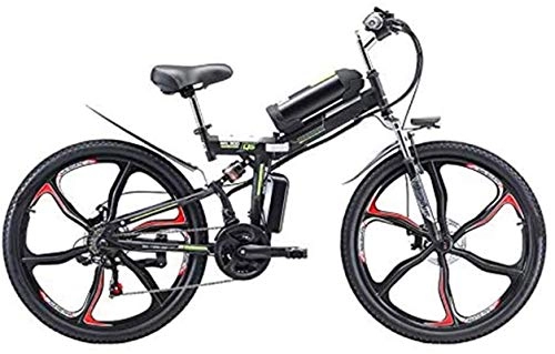 Folding Electric Mountain Bike : Fangfang Electric Bikes, 26'' Folding Electric Mountain Bike, Electric Bike with 48V 8Ah / 13AH / 20AH Lithium-Ion Battery, Premium Full Suspension And 21 Speed Gears, 350W Motor, 8AH, E-Bike (Size : 8AH)