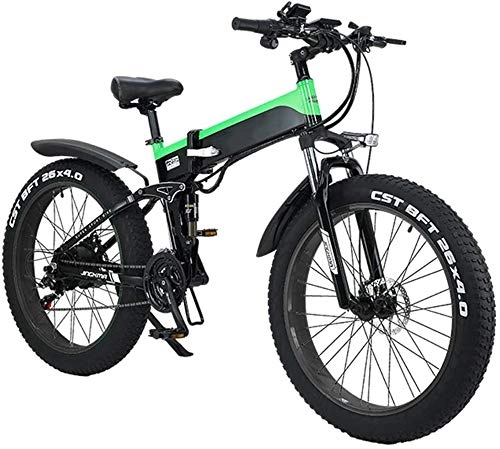 Folding Electric Mountain Bike : Fangfang Electric Bikes, Folding Electric Bike for Adults, 26" Electric Bicycle / Commute Ebike with 500W Motor, 21 Speed Transmission Gears, Portable Easy To Store in Caravan, Motor Home, Boat, E-Bike
