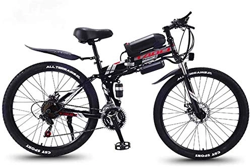 Folding Electric Mountain Bike : Fangfang Electric Bikes, Folding Electric Mountain Bike, 350W Snow Bikes, Removable 36V 8AH Lithium-Ion Battery for, Adult Premium Full Suspension 26 Inch Electric Bicycle, E-Bike