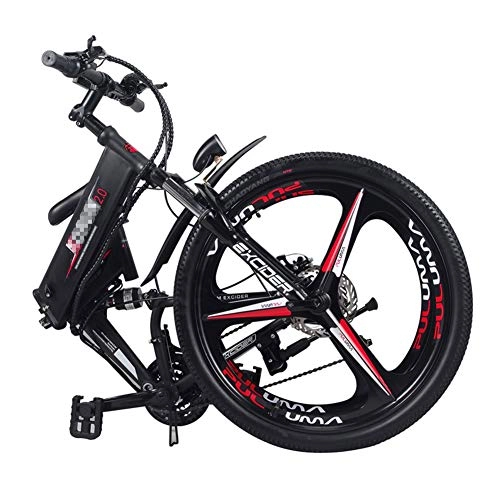 Folding Electric Mountain Bike : FJNS 24'' Electric Mountain Bike with GPS Positioning System APP (36V 250W), Electric Bike 21 Speed Gear and Three Working Modes - Top speed 30-50km / h, 18AH