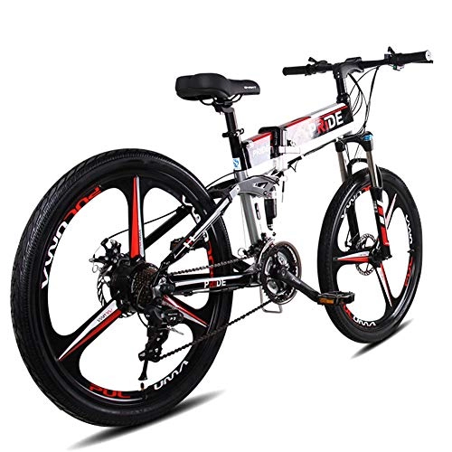 Folding Electric Mountain Bike : FJNS Electric Mountain Bike Upgraded, 500W 26'' Electric Bicycle with Removable 48V / 12.5 AH Lithium-Ion Battery for Adults, 21 speed 7gear Transmiss ion, speed 33KM / H