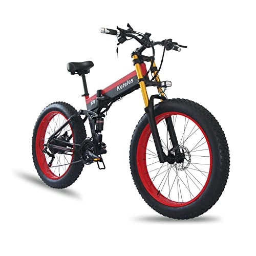 Folding Electric Mountain Bike : Folding Electric Bikes, 26" E-Bike 7-Speed Transmission Gears Removable Lithium-Ion Battery 48V 10.4Mah, 150kg Load Capacity Mountain Bike