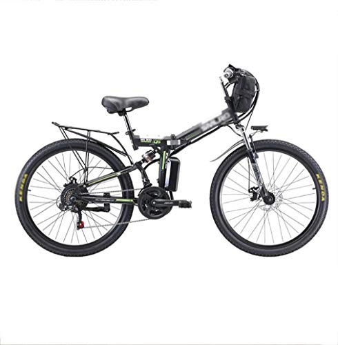 Folding Electric Mountain Bike : FREIHE Folding electric bicycle mountain bike 48v lithium battery 26 inch power-assisted bicycle transportation portable car adult electric power-assisted bicycle battery removable load 150kg