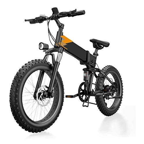 Folding Electric Mountain Bike : FZYE 20 inch Electric Bikes mountain, aluminum alloy Fat tire Bicycle 48V Lithium battery 7 speed
