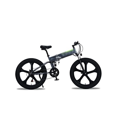 Folding Electric Mountain Bike : HESNDddzxc Electric Bicycle Electric Bike Motor Bikes Bicycles ELECTR Bike Mountain Bike Snow Bicycle Fat Tire e Bike Folded ebike Cycling (Color : Gray)