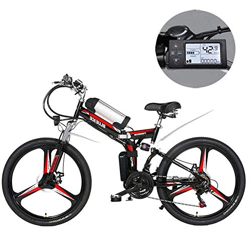 Folding Electric Mountain Bike : LEILEI 24 / 26 Inch Electric Mountain Bikes 8Ah / 384W Removable Lithium Battery Electric Folding Bicycle with Kettle Three Riding Modes Suitable for Men And Women