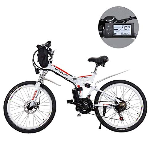 Folding Electric Mountain Bike : LEILEI 24 Inch Electric Mountain Bikes Removable Lithium Battery Mountain Electric Folding Bicycle with Hanging Bag Three Riding Modes Suitable for Men And Women