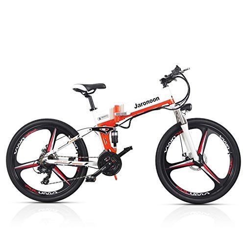 Folding Electric Mountain Bike : LP-LLL Electric Bikes - 26 inch Electric Mountain Bike Dual Suspension48V*350W 21 Speed Folding Bicycle With LCD Display 5 Pedal Assist
