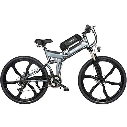 Folding Electric Mountain Bike : LXLTLB Electric Mountain Bike 26 Inch Off-Road Folding E-bike with Removable 48V Lithium-Ion Battery Mountain Cycling Bicycle 24 Speed