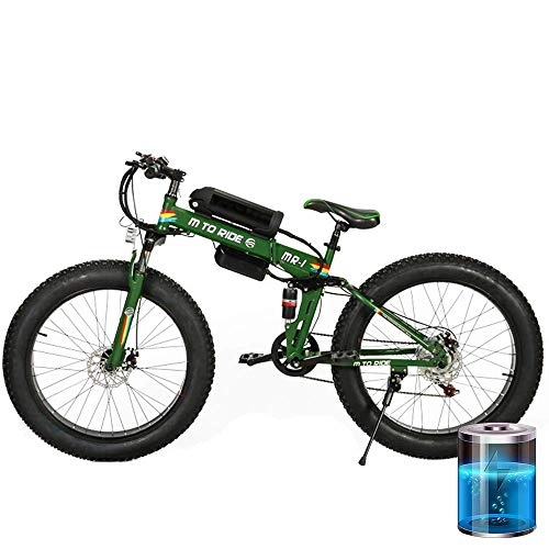 Folding Electric Mountain Bike : LZMXMYS electric bike, Folding electric mountain bike 26-inch electric power cruiser 36V250W Carbon steel frame Front and rear disc brakes Speed up to 30KM