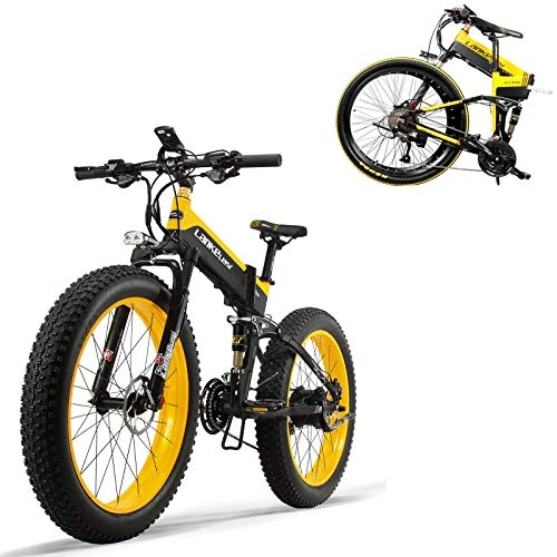 Folding Electric Mountain Bike : MDDCER 3 In1 Folding Electric Mountain Bike- 500W Electric Bicycle With Removable 48V 12.8AH Lithium-20a Vector Controller Fat Tire Electric Bicycle