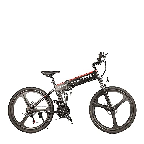 Folding Electric Mountain Bike : Mountain Electric Bicycle, 26-Inch Folding Electric Car, 48V350W Lithium Battery Electric Vehicleadult Mountain Bike