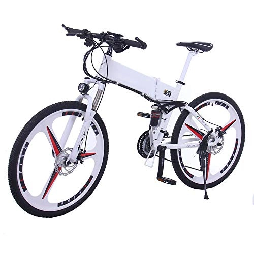 Folding Electric Mountain Bike : NBWE Folding Electric Bicycle Mountain Bike Speed Control 36V Lithium Battery Bicycle Electric Car Line Plate Version 26 Inch 24 Speed Off-Road Cycling