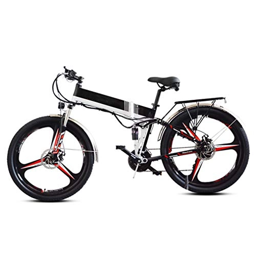 Folding Electric Mountain Bike : NYPB 26 Inch Electric Bike, Motor 350W, 48V 10.4Ah Rechargeable Lithium Battery, withSeatLCDDisplayScreen Foldable E Bikes for Adults Fitness City Commuting, 350W Black B, 48V10.4AH