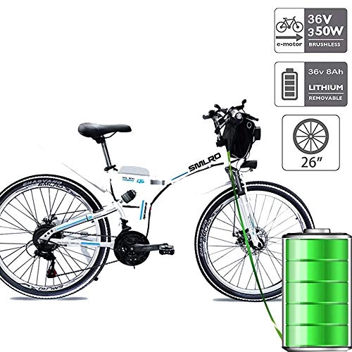 Folding Electric Mountain Bike : QDWRF Electric Bike 2020 Foldable Mountain Bike, 36V 8Ah / 10AH / 15AH Lithium Battery 26 Tires Electric Bike Ebike with 350W Brushless Motor and 21-speed 36V 350W10AH