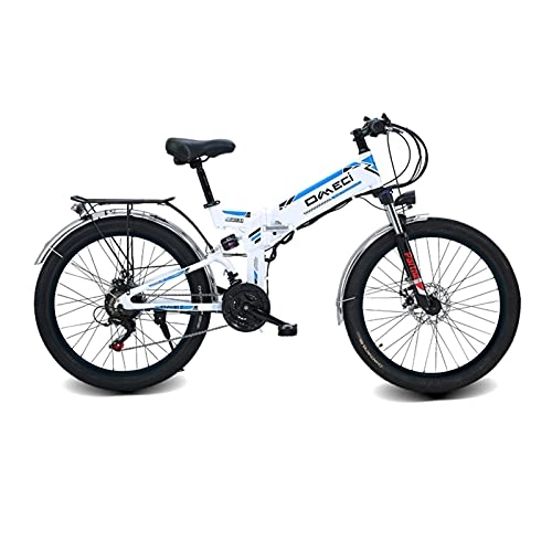 Folding Electric Mountain Bike : QEEN New Electric Bike 21 Speed 10AH 48V Aluminum alloy Electric Bicycle Built-in Lithium Battery Road Electric bicycle Mountain Bike (Color : White)