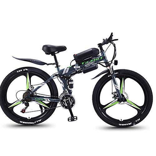 Folding Electric Mountain Bike : QYL Folding Electric Bikes for Adults, Magnesium Alloy Ebikes Bicycles All Terrain 350W 6V 8 / 10 / 13AH Commute Ebike for Mens, A, 13ah