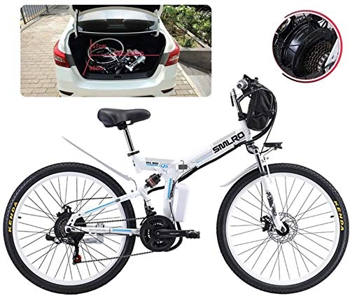 Folding Electric Mountain Bike : RDJM Ebikes Adult Folding Electric Bikes Comfort Bicycles Hybrid Recumbent / Road Bikes 26 Inch Tires Mountain Electric Bike 500W Motor 21 Speeds Shift for City Commuting Outdoor Cycling Travel Work Out