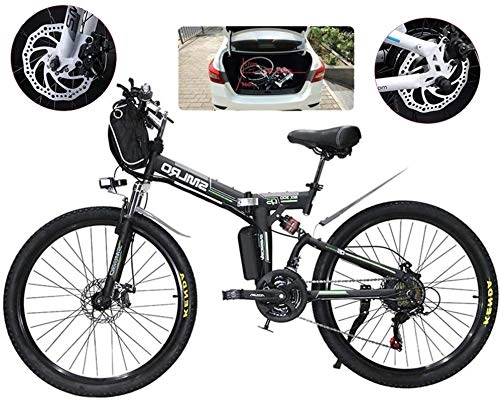 Folding Electric Mountain Bike : RDJM Ebikes E-Bike Folding Electric Mountain Bike, 500W Snow Bikes, 21 Speed 3 Mode LCD Display for Adult Full Suspension 26" Wheels Electric Bicycle for City Commuting Outdoor Cycling