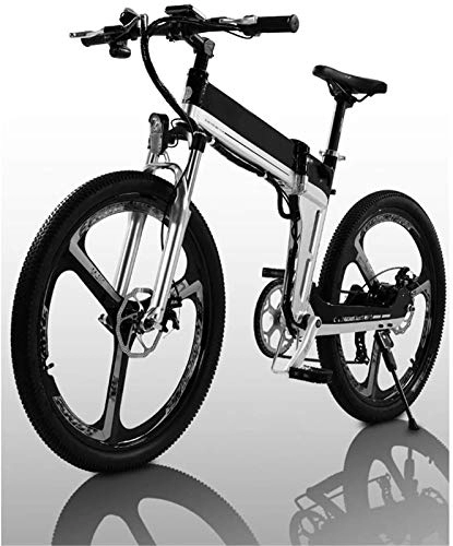 Folding Electric Mountain Bike : RDJM Electric Bike, Adults Electric Bike, with 400W Motor 26'' Folding Mountain E-bike Hidden Removable Lithium Battery Dual Disc Brakes City Electric Bike Unisex (Color : Black)