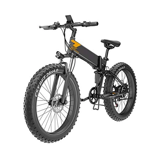 Folding Electric Mountain Bike : TANCEQI 400W 26 Inch Fat Tire Electric Bicycle Mountain Beach Snow Bike for Adults, Folding Electric Mountain Bikes, E-Bike 7 Speed Lightweight Bicycle for Unisex