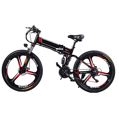 Folding Electric Mountain Bike : TANCEQI Electric Mountain Bike Folding Ebike 350W 21 Speed Magnesium Alloy Rim Folding Bicycle Ultra-Light Hidden Battery-Powered Bicycle Adult Mobility Electric Car for Adult, Black