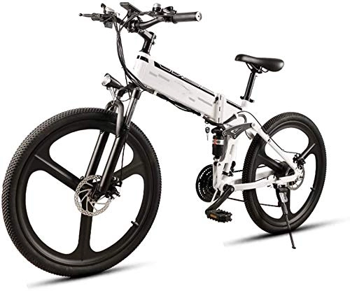 Folding Electric Mountain Bike : XINTONGLO The foldable electric bicycle 48V 10AH 350W 25KM / H 26"MTB mountain bike aluminum bicycle liquid crystal display E- Maximum load 90 kg, White