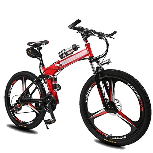 Folding Electric Mountain Bike : XXZ Electric Bike Bicycle Moped with Front Rear Disk Brake 250W for Cycling Outdoor, 125Kg Max Load