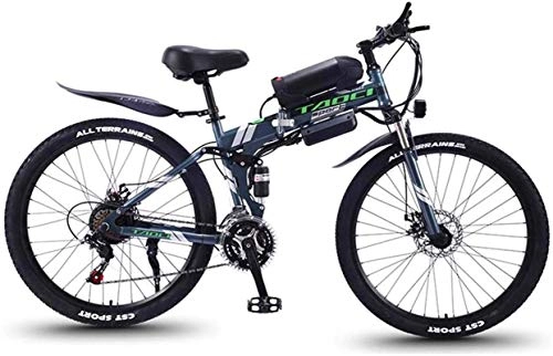 Folding Electric Mountain Bike : ZJZ Fast Electric Bikes for Adults Folding Electric Mountain Bike, 350W Snow Bikes, Removable 36V 8AH Lithium-Ion Battery for, Adult Premium Full Suspension 26 Inch Electric Bicycle