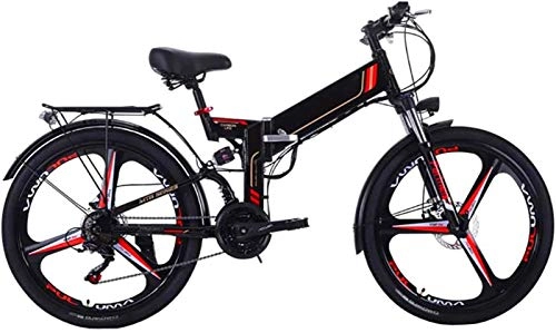 Folding Electric Mountain Bike : ZJZ Folding Electric Mountain Bike, 26" Electric Bike with 48V 8AH / 10AH Removable Lithium-Ion Battery, 300W Motor Folding Mountain Electric Bike