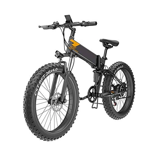 Folding Electric Mountain Bike : ZYC-WF 400W 26 inch Fat Tire Electric Bicycle Mountain Beach Snow Bike for Adults, Folding Electric Mountain Bikes, E-Bike 7 Speed Lightweight Bicycle for Unisex