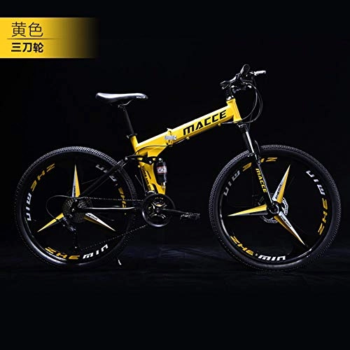 Folding Mountain Bike : 21 Speed Folding Mountain Bike Bicycle 24-inch Male And Female Students Shift Double Shock Absorber Adult Commuter Foldable Bike Dual Disc Brakes