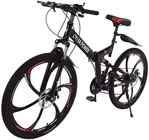 Folding Mountain Bike : 26 inch 21 Speed Mountain Bike City Commuter Bicycle Unisex Folding Road Bike | Carbon Steel Mountain Bike Double Disc Brake