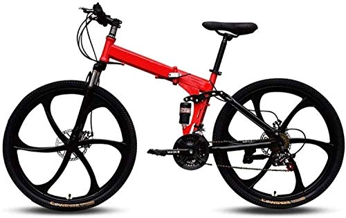 Folding Mountain Bike : 26 inch Mountain Bikes, Folding High Carbon Steel Frame Variable Speed Double Shock Absorption Three Cutter Wheels Foldable Bicycle 7-14, C, 27 Speed SHIYUE (Color : C, Size : 27 speed)
