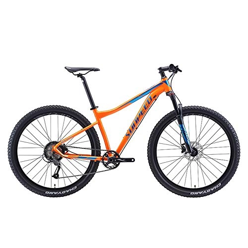 Folding Mountain Bike : 27.5Inch Wheel Mens Adults Mountain Bike Rigid Frame 9 Speed Gears with Hydraulic Brake, Orange