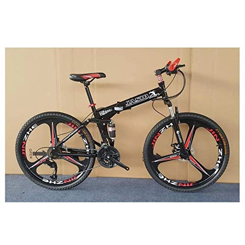 Folding Mountain Bike : Allamp Outdoor sports Bicycle 26Inch Bike Mountain Bike 27Speed Shift Folding Mountain Bike Frame Shock Absorption Mountain Bike 3 Spoke Wheels Bicycle (Color : Black)