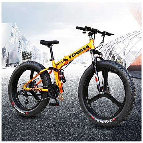 Folding Mountain Bike : ATRNA Mountain Bike, Bicycle 26 / 24 Inch 7 / 21 / 24 / 27 Speed Bike, Men Women Student Variable Speed Bike, Fat Tire Mens Mountain Bike