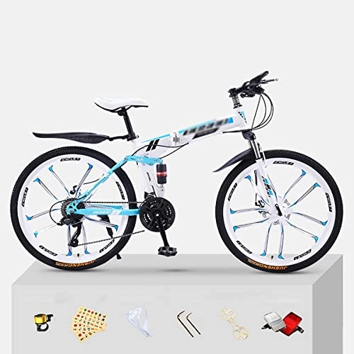 Folding Mountain Bike : BaiHogi Professional Racing Bike, Folding bike within 15 seconds, Adult mountain Bicycle, folding folding bike, 21 * 24 * 27 * 30 speed outdoor bike, for 20 * 24 * 26in men's ladies bike