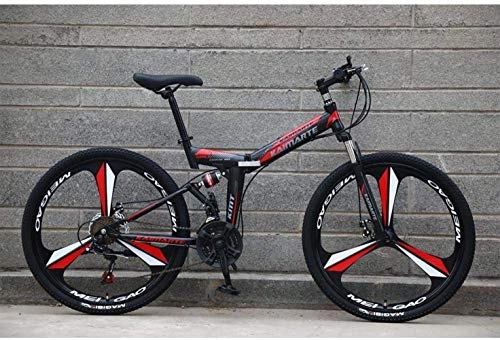 Folding Mountain Bike : Bbdsj Foldable Sports / Mountain Bike 24 Inches 3 Cutter Wheel, High-carbon Steel Hardtail Mountain Bike, for Teens Of Adults Men And Women High Carbon Steel Frame Bicycle BIKE