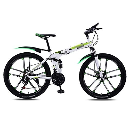 Folding Mountain Bike : Bicycle Folding Mountain Bike Bicycle Men's And Women's Adult Variable Speed Double Shock Absorber Adult Student Ultra-light Portable Off-road Bicycle 26 Inches foldable bicycle
