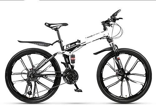 Folding Mountain Bike : Bike Bicycle in Size 24 26 Folding Speed, Adult Mountain Bikes Unisex Front Rear Mudgard Road Summer Travel Outdoor Student Shock Speed Adjustable Bicycles-24inch-30speed