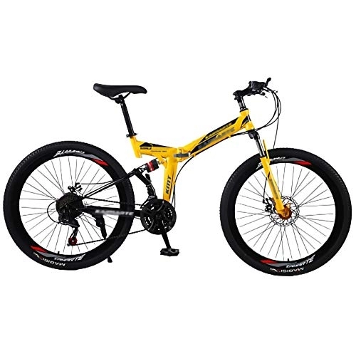 Folding Mountain Bike : CAdult Men Women Folding Mountain Bike, 24 * 26in Folding MTB Outroad Bicycles 51-8# Siamese finger dial 21 * 24 * 27 Speed High carbon steel frame with Mechanical disc brake B, 24in27Speed