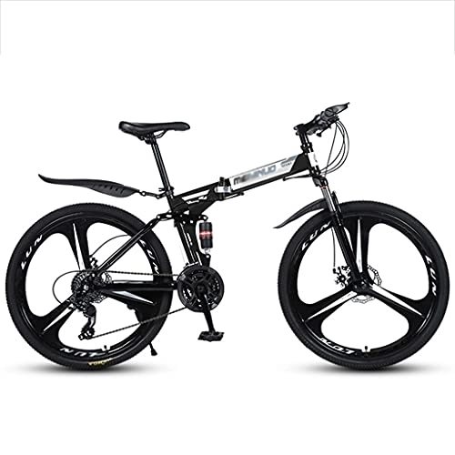 Folding Mountain Bike : Children's bicycle 26 inch Folding Mountain Bike Full Suspension 24 Speed High-Tensile Carbon Steel Frame MTB with Dual Disc Brake for Men and Women / 8756 ( Color : Style3 , Size : 26inch27 speed )