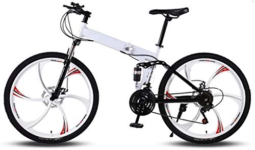 Folding Mountain Bike : CSS 26 inch Mountain Bikes, Folding High Carbon Steel Frame Variable Speed Double Shock Absorption Three Cutter Wheels Foldable Bicycle 7-14, 24 Speed