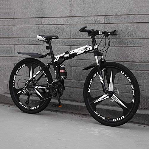 Folding Mountain Bike : DALUXE 24 Speed Folding Mountain Road Bike Beach Bicycle 24-inch Male And Female Students Shift Double Absorber Shock Adult Bike Dual Disc Track Shift Urban Gift, bla.