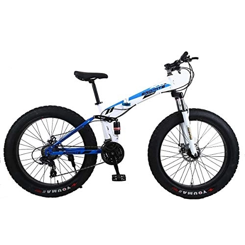 Folding Mountain Bike : Dapang 26" Alloy Folding Mountain Bike 27 Speed Dual Suspension 4.0Inch Fat Tire Bicycle Can Cycling On Snow, Mountains, Roads, Beaches, Etc, 8